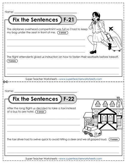 Fix the Sentences F-21 through F-25