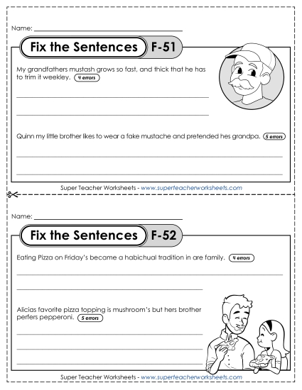 Fix the Sentences F-51 through F-55