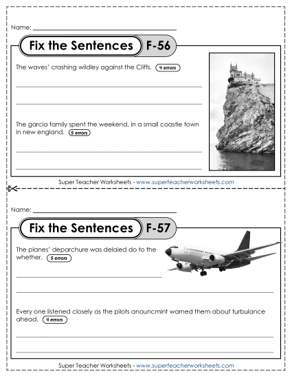 Fix the Sentences F-56 through F-60
