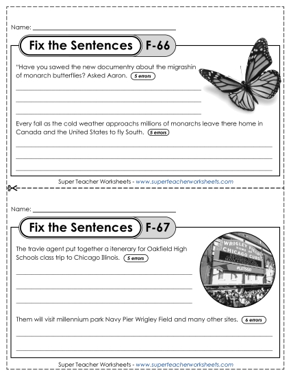Fix the Sentences F-66 through F-70