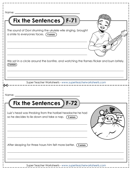 Fix the Sentences F-71 through F-75
