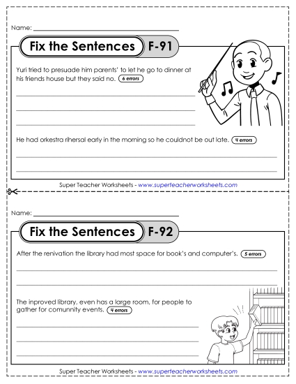 Fix the Sentences F-91 through F-95