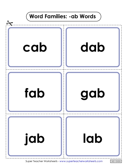 Word Slider, Flash Cards, and Word Wheel - Flash Cards (-ab) Word Slider, Flash Cards, and Word Wheel - Flash Cards (-ab)