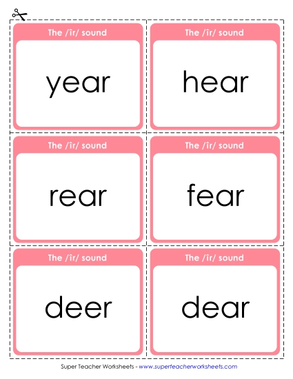 Flash Cards & Word Wheels - Flash Cards: /îr/ as in Deer & Hear Flash Cards & Word Wheels - Flash Cards: /îr/ as in Deer & Hear