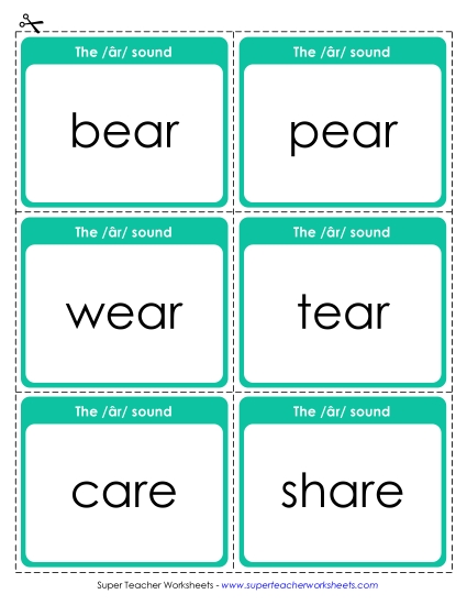 Flash Cards & Word Wheels - Flash Cards: /âr/ Sound as in Care & Bear Flash Cards & Word Wheels - Flash Cards: /âr/ Sound as in Care & Bear