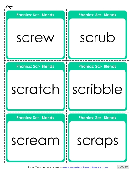 Flashcards, Sliders, and Word Wheels - Flash Cards (Scr- Words) Flashcards, Sliders, and Word Wheels - Flash Cards (Scr- Words)