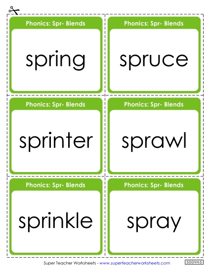 Flashcards, Sliders, and Word Wheels - Flash Cards (Spr- Words)