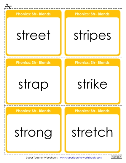 Flashcards, Sliders, and Word Wheels - Flash Cards (Str- Words)