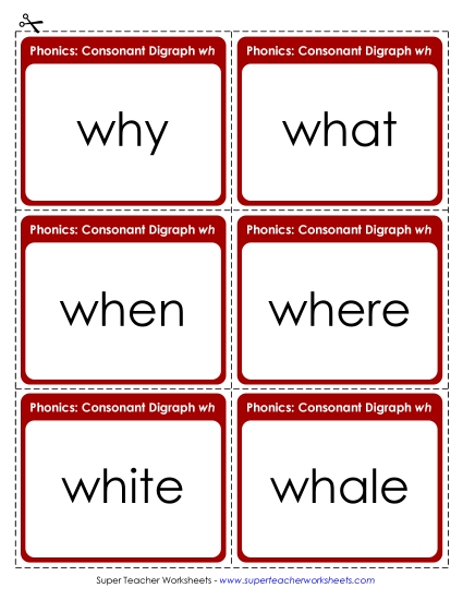 Flashcards, Sliders, and Word Wheels - Flash Cards - WH words