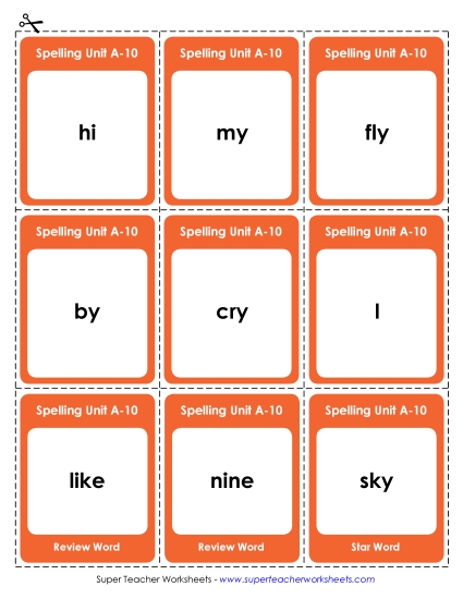 Flashcards, Word Wheel, and Slider - Flashcards (A-10)