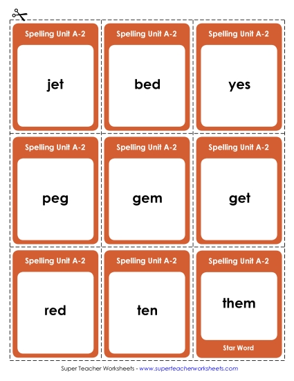 Flashcards, Word Wheel, and Slider - Flashcards (A-2)