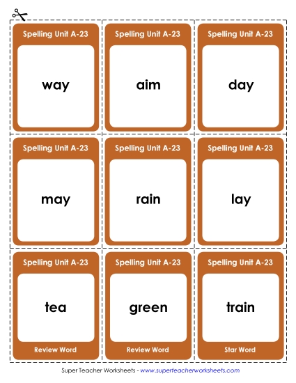 Flashcards, Word Wheel, and Slider - Flashcards (A-23)