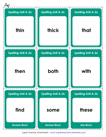 Flashcards, Word Wheel, and Slider - Flashcards (A-26)