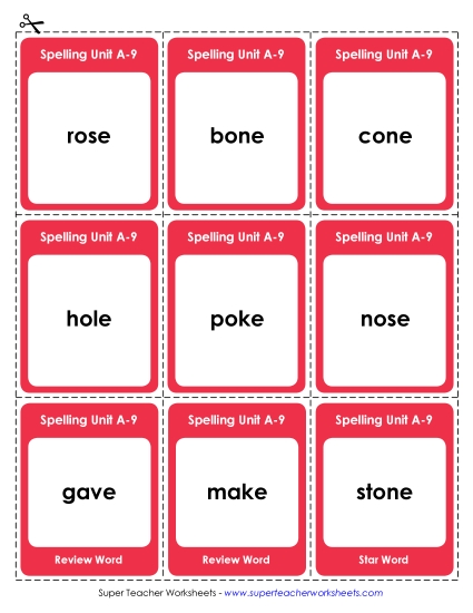 Flashcards, Word Wheel, and Slider - Flashcards (A-9)