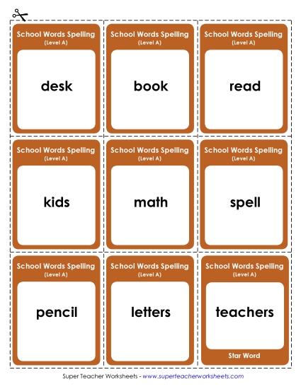 Flashcards, Word Wheel, and Slider - Flashcards (A-School Words) Flashcards, Word Wheel, and Slider - Flashcards (A-School Words)