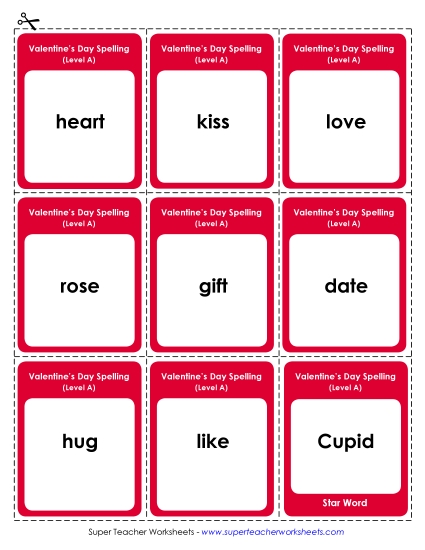 Flashcards and Word Wheel - Flashcards (A-Valentine's Day) Flashcards and Word Wheel - Flashcards (A-Valentine's Day)