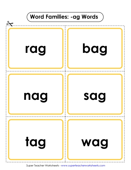 Word Slider, Flashcards, and Word Wheel - Flashcards (-ag) Word Slider, Flashcards, and Word Wheel - Flashcards (-ag)