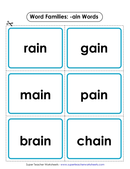 Word Slider, Flashcards, and Word Wheel - Flashcards (-ain) Word Slider, Flashcards, and Word Wheel - Flashcards (-ain)