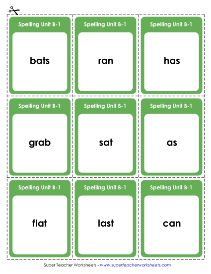Flashcards, Word Wheel, and Slider - Flashcards (B-1)