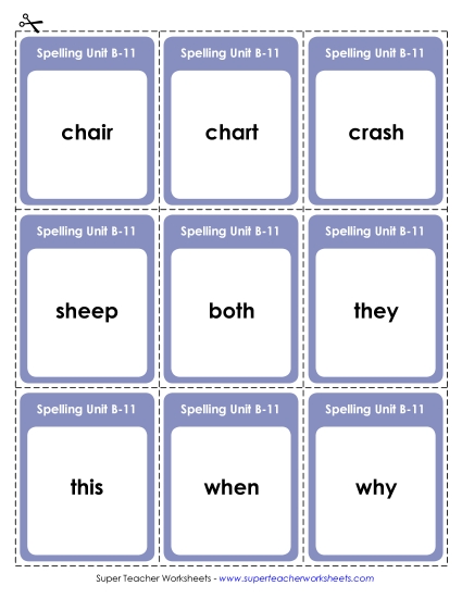 Flashcards, Word Wheel, and Slider - Flashcards (B-11)
