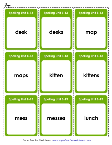Flashcards, Word Wheel, and Slider - Flashcards (B-13)
