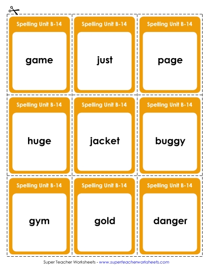 Flashcards, Word Wheel, and Slider - Flashcards (B-14)