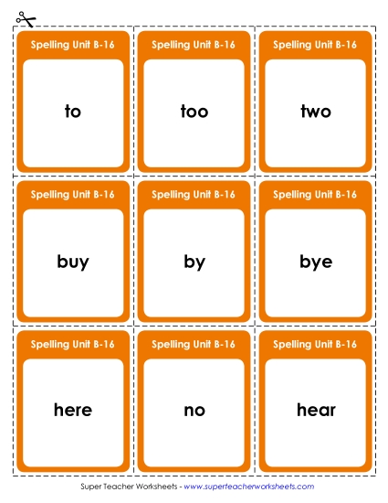 Flashcards, Word Wheel, and Slider - Flashcards (B-16)