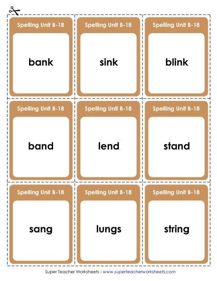 Flashcards, Word Wheel, and Slider - Flashcards (B-18)