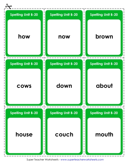 Flashcards, Word Wheel, and Slider - Flashcards (B-20)