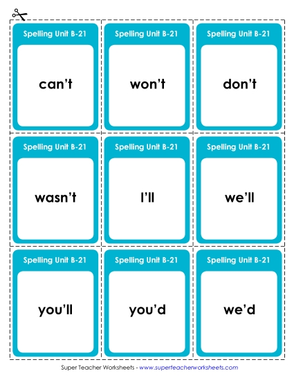 Flashcards, Word Wheel, and Slider - Flashcards (B-21)
