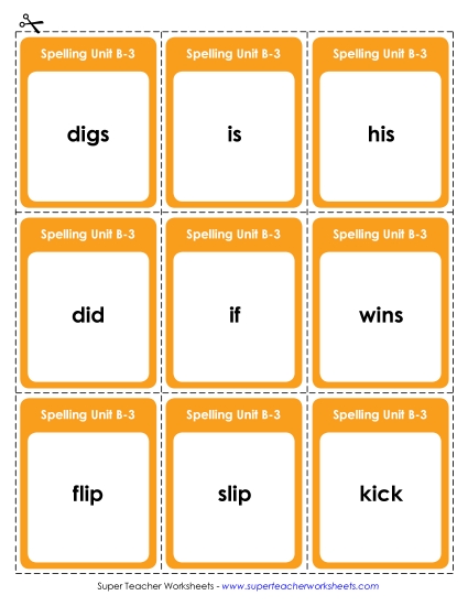 Flashcards, Word Wheel, and Slider - Flashcards (B-3)