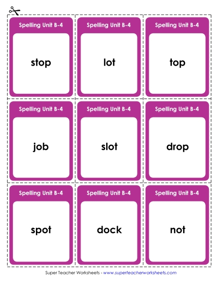 Flashcards, Word Wheel, and Slider - Flashcards (B-4)