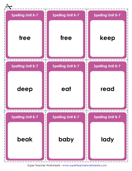 Flashcards, Word Wheel, and Slider - Flashcards (B-7)