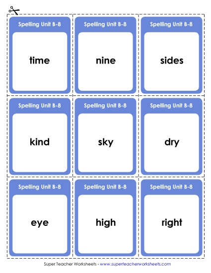 Flashcards, Word Wheel, and Slider - Flashcards (B-8)