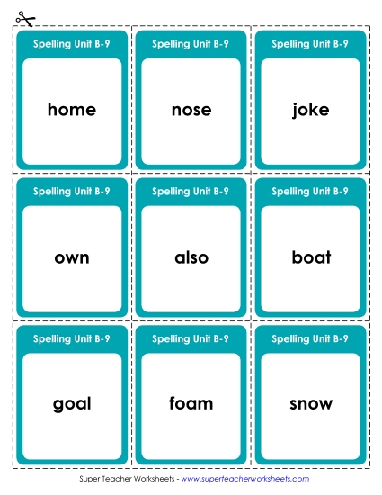 Flashcards, Word Wheel, and Slider - Flashcards (B-9)