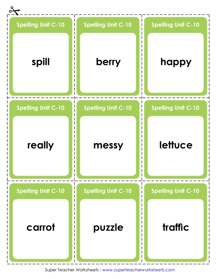 Flashcards and Word Wheel - Flashcards (C-10)