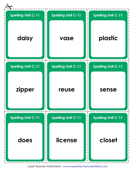 Flashcards and Word Wheel - Flashcards (C-11)