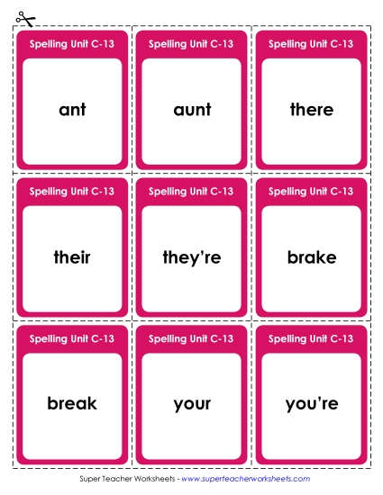 Flashcards and Word Wheel - Flashcards (C-13)