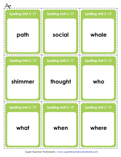 Flashcards and Word Wheel - Flashcards (C-17)