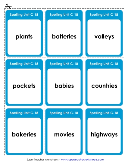 Flashcards and Word Wheel - Flashcards (C-18)