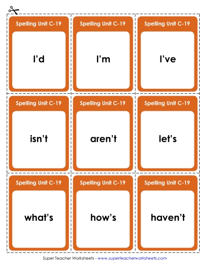 Flashcards and Word Wheel - Flashcards (C-19)