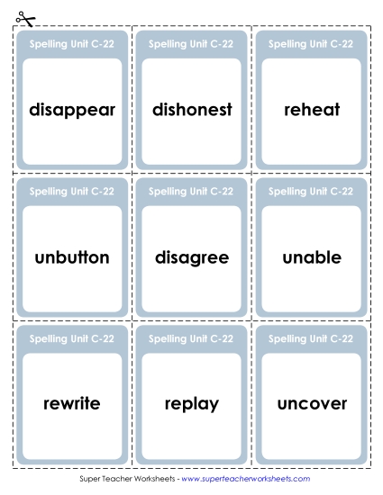 Flashcards and Word Wheel - Flashcards (C-22)