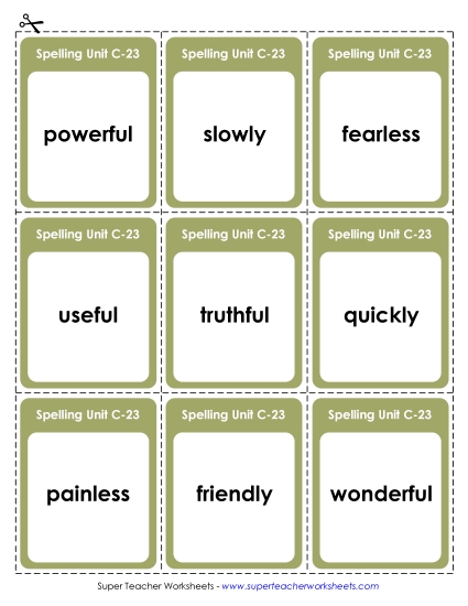 Flashcards and Word Wheel - Flashcards (C-23)