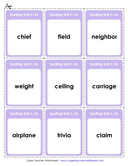 Flashcards and Word Wheel - Flashcards (C-26)