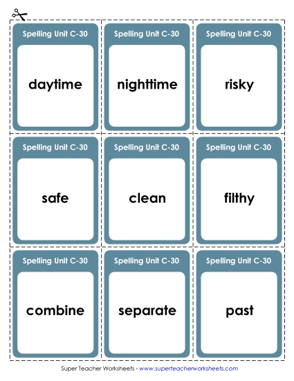 Flashcards and Word Wheel - Flashcards (C-30)