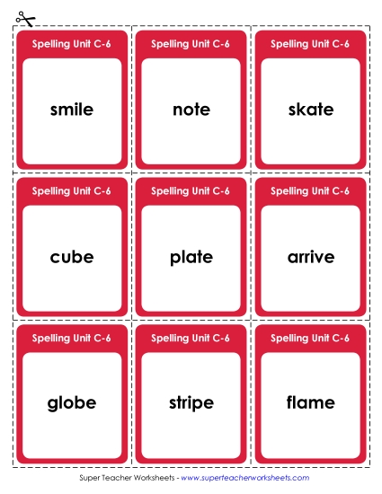 Flashcards and Word Wheel - Flashcards (C-6)