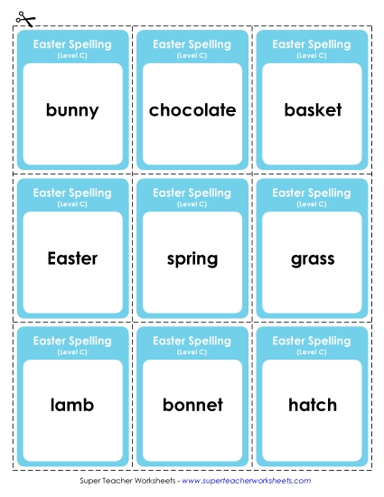 Flashcards and Word Wheel - Flashcards (C-Easter) 