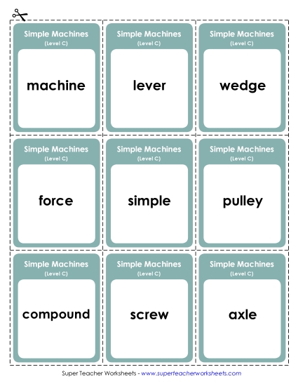 Flashcards and Word Wheel - Flashcards (C-Simple Machines Words)