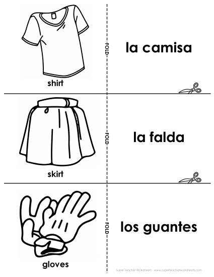 Clothing (Las ropas) - Flashcards: Clothes