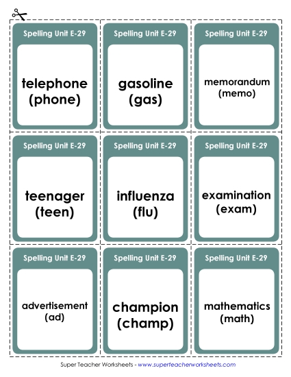 Flashcards - Flashcards (E-29)
